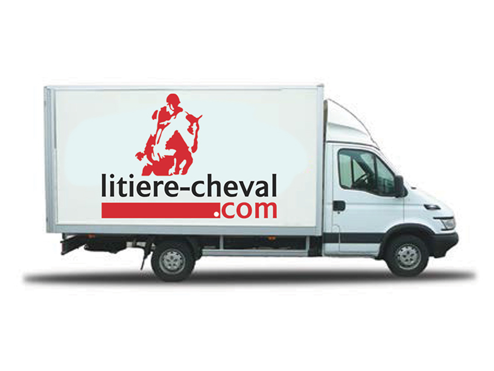 Livraison par camion messagerie litiere cheval